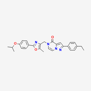 2-(4-ethylphenyl)-5-({5-methyl-2-[4-(propan-2-yloxy)phenyl]-1,3-oxazol-4-yl}methyl)-4H,5H-pyrazolo[1,5-a]pyrazin-4-one