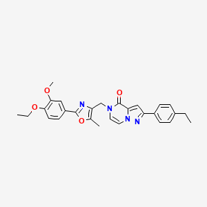 5-{[2-(4-ethoxy-3-methoxyphenyl)-5-methyl-1,3-oxazol-4-yl]methyl}-2-(4-ethylphenyl)-4H,5H-pyrazolo[1,5-a]pyrazin-4-one