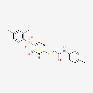 2-{[5-(2,4-dimethylbenzenesulfonyl)-6-oxo-1,6-dihydropyrimidin-2-yl]sulfanyl}-N-(4-methylphenyl)acetamide