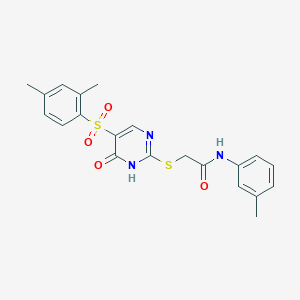 2-{[5-(2,4-dimethylbenzenesulfonyl)-6-oxo-1,6-dihydropyrimidin-2-yl]sulfanyl}-N-(3-methylphenyl)acetamide