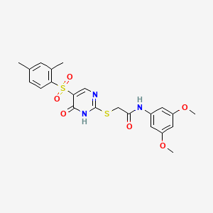 N-(3,5-dimethoxyphenyl)-2-{[5-(2,4-dimethylbenzenesulfonyl)-6-oxo-1,6-dihydropyrimidin-2-yl]sulfanyl}acetamide