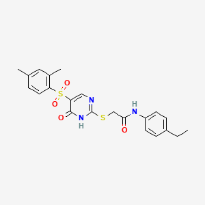 2-{[5-(2,4-dimethylbenzenesulfonyl)-6-oxo-1,6-dihydropyrimidin-2-yl]sulfanyl}-N-(4-ethylphenyl)acetamide