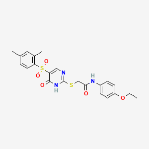 2-{[5-(2,4-dimethylbenzenesulfonyl)-6-oxo-1,6-dihydropyrimidin-2-yl]sulfanyl}-N-(4-ethoxyphenyl)acetamide