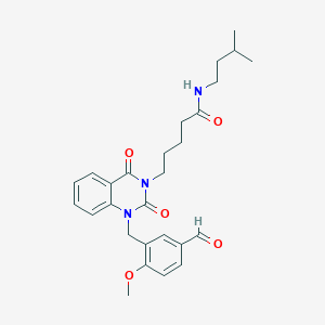 molecular formula C27H33N3O5 B6550363 5-{1-[(5-formyl-2-methoxyphenyl)methyl]-2,4-dioxo-1,2,3,4-tetrahydroquinazolin-3-yl}-N-(3-methylbutyl)pentanamide CAS No. 1040677-14-2