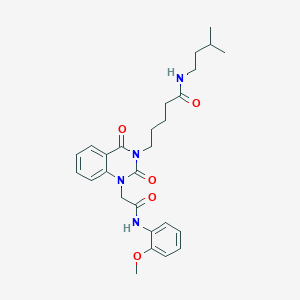 5-(1-{[(2-methoxyphenyl)carbamoyl]methyl}-2,4-dioxo-1,2,3,4-tetrahydroquinazolin-3-yl)-N-(3-methylbutyl)pentanamide