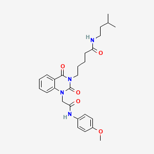 5-(1-{[(4-methoxyphenyl)carbamoyl]methyl}-2,4-dioxo-1,2,3,4-tetrahydroquinazolin-3-yl)-N-(3-methylbutyl)pentanamide