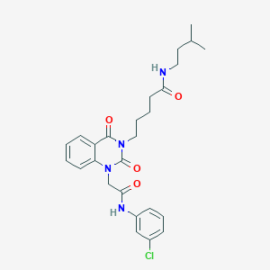 5-(1-{[(3-chlorophenyl)carbamoyl]methyl}-2,4-dioxo-1,2,3,4-tetrahydroquinazolin-3-yl)-N-(3-methylbutyl)pentanamide