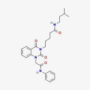 molecular formula C26H32N4O4 B6550406 5-{2,4-dioxo-1-[(phenylcarbamoyl)methyl]-1,2,3,4-tetrahydroquinazolin-3-yl}-N-(3-methylbutyl)pentanamide CAS No. 1040677-56-2