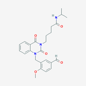 molecular formula C25H29N3O5 B6550422 5-{1-[(5-formyl-2-methoxyphenyl)methyl]-2,4-dioxo-1,2,3,4-tetrahydroquinazolin-3-yl}-N-(propan-2-yl)pentanamide CAS No. 1040677-68-6