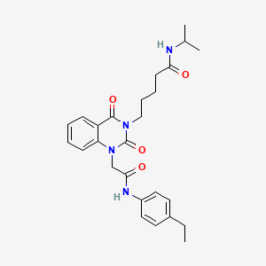 5-(1-{[(4-ethylphenyl)carbamoyl]methyl}-2,4-dioxo-1,2,3,4-tetrahydroquinazolin-3-yl)-N-(propan-2-yl)pentanamide