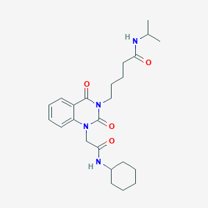 5-{1-[(cyclohexylcarbamoyl)methyl]-2,4-dioxo-1,2,3,4-tetrahydroquinazolin-3-yl}-N-(propan-2-yl)pentanamide