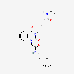 molecular formula C26H32N4O4 B6550440 5-(2,4-dioxo-1-{[(2-phenylethyl)carbamoyl]methyl}-1,2,3,4-tetrahydroquinazolin-3-yl)-N-(propan-2-yl)pentanamide CAS No. 1040679-27-3