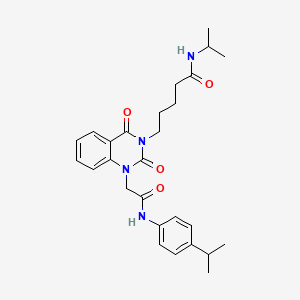 5-[2,4-dioxo-1-({[4-(propan-2-yl)phenyl]carbamoyl}methyl)-1,2,3,4-tetrahydroquinazolin-3-yl]-N-(propan-2-yl)pentanamide