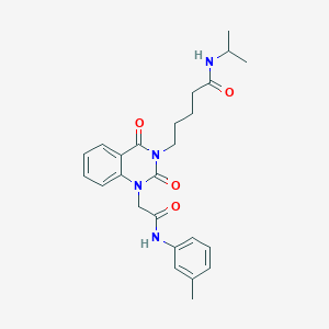 5-(1-{[(3-methylphenyl)carbamoyl]methyl}-2,4-dioxo-1,2,3,4-tetrahydroquinazolin-3-yl)-N-(propan-2-yl)pentanamide