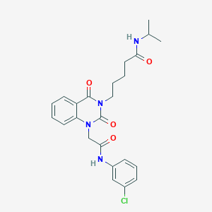 5-(1-{[(3-chlorophenyl)carbamoyl]methyl}-2,4-dioxo-1,2,3,4-tetrahydroquinazolin-3-yl)-N-(propan-2-yl)pentanamide