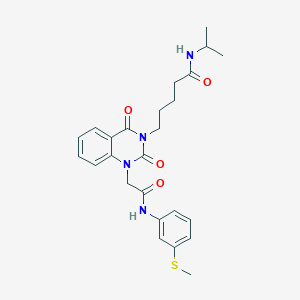 5-[1-({[3-(methylsulfanyl)phenyl]carbamoyl}methyl)-2,4-dioxo-1,2,3,4-tetrahydroquinazolin-3-yl]-N-(propan-2-yl)pentanamide