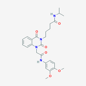 5-(1-{[(3,4-dimethoxyphenyl)carbamoyl]methyl}-2,4-dioxo-1,2,3,4-tetrahydroquinazolin-3-yl)-N-(propan-2-yl)pentanamide