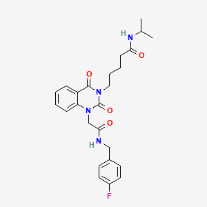 5-[1-({[(4-fluorophenyl)methyl]carbamoyl}methyl)-2,4-dioxo-1,2,3,4-tetrahydroquinazolin-3-yl]-N-(propan-2-yl)pentanamide