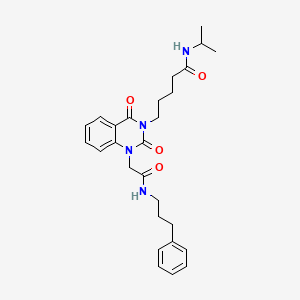 5-(2,4-dioxo-1-{[(3-phenylpropyl)carbamoyl]methyl}-1,2,3,4-tetrahydroquinazolin-3-yl)-N-(propan-2-yl)pentanamide