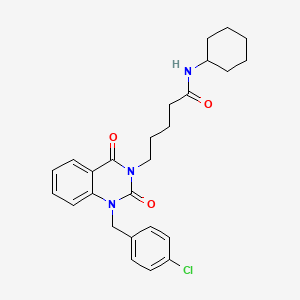 5-{1-[(4-chlorophenyl)methyl]-2,4-dioxo-1,2,3,4-tetrahydroquinazolin-3-yl}-N-cyclohexylpentanamide