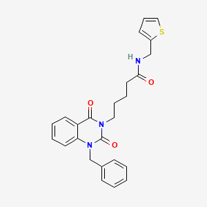 5-(1-benzyl-2,4-dioxo-1,2,3,4-tetrahydroquinazolin-3-yl)-N-[(thiophen-2-yl)methyl]pentanamide