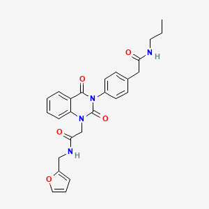 2-(2,4-dioxo-3-{4-[(propylcarbamoyl)methyl]phenyl}-1,2,3,4-tetrahydroquinazolin-1-yl)-N-[(furan-2-yl)methyl]acetamide