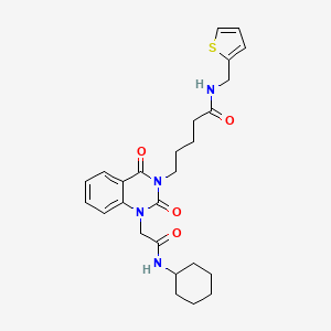 5-{1-[(cyclohexylcarbamoyl)methyl]-2,4-dioxo-1,2,3,4-tetrahydroquinazolin-3-yl}-N-[(thiophen-2-yl)methyl]pentanamide