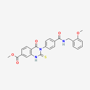 methyl 3-(4-{[(2-methoxyphenyl)methyl]carbamoyl}phenyl)-4-oxo-2-sulfanylidene-1,2,3,4-tetrahydroquinazoline-7-carboxylate