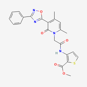 molecular formula C23H20N4O5S B6550592 methyl 3-{2-[4,6-dimethyl-2-oxo-3-(3-phenyl-1,2,4-oxadiazol-5-yl)-1,2-dihydropyridin-1-yl]acetamido}thiophene-2-carboxylate CAS No. 1040683-63-3