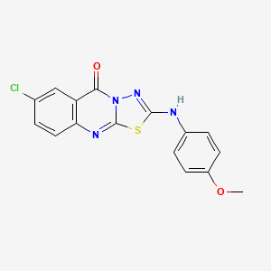 7-chloro-2-[(4-methoxyphenyl)amino]-5H-[1,3,4]thiadiazolo[2,3-b]quinazolin-5-one