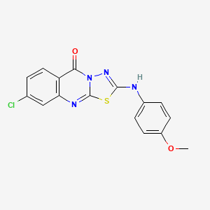 8-chloro-2-[(4-methoxyphenyl)amino]-5H-[1,3,4]thiadiazolo[2,3-b]quinazolin-5-one