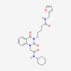 5-{1-[(cyclohexylcarbamoyl)methyl]-2,4-dioxo-1,2,3,4-tetrahydroquinazolin-3-yl}-N-[(furan-2-yl)methyl]pentanamide