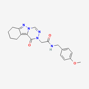B6550903 N-[(4-methoxyphenyl)methyl]-2-{1-oxo-1H,2H,7H,8H,9H,10H-[1,2,4]triazino[4,5-b]indazol-2-yl}acetamide CAS No. 1030108-80-5
