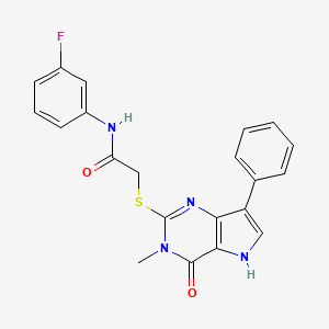 N-(3-fluorophenyl)-2-({3-methyl-4-oxo-7-phenyl-3H,4H,5H-pyrrolo[3,2-d]pyrimidin-2-yl}sulfanyl)acetamide