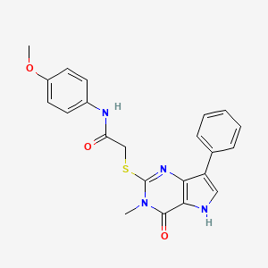 N-(4-methoxyphenyl)-2-({3-methyl-4-oxo-7-phenyl-3H,4H,5H-pyrrolo[3,2-d]pyrimidin-2-yl}sulfanyl)acetamide