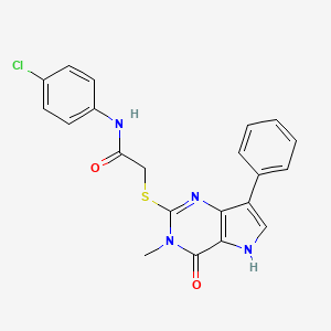 N-(4-chlorophenyl)-2-({3-methyl-4-oxo-7-phenyl-3H,4H,5H-pyrrolo[3,2-d]pyrimidin-2-yl}sulfanyl)acetamide