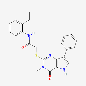 N-(2-ethylphenyl)-2-({3-methyl-4-oxo-7-phenyl-3H,4H,5H-pyrrolo[3,2-d]pyrimidin-2-yl}sulfanyl)acetamide