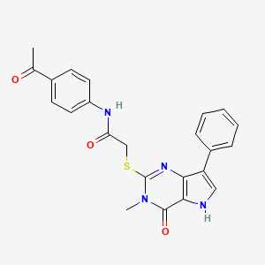 N-(4-acetylphenyl)-2-({3-methyl-4-oxo-7-phenyl-3H,4H,5H-pyrrolo[3,2-d]pyrimidin-2-yl}sulfanyl)acetamide