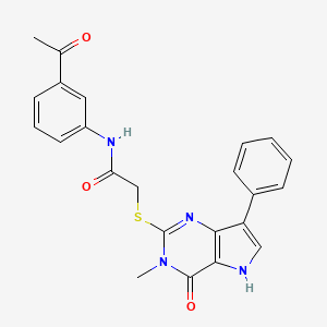 N-(3-acetylphenyl)-2-({3-methyl-4-oxo-7-phenyl-3H,4H,5H-pyrrolo[3,2-d]pyrimidin-2-yl}sulfanyl)acetamide