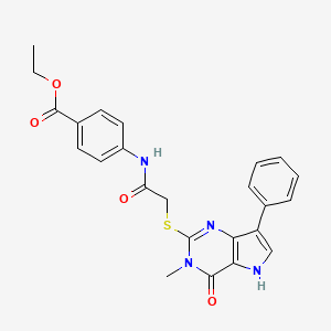 ethyl 4-[2-({3-methyl-4-oxo-7-phenyl-3H,4H,5H-pyrrolo[3,2-d]pyrimidin-2-yl}sulfanyl)acetamido]benzoate