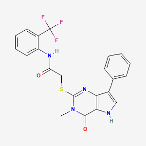 2-({3-methyl-4-oxo-7-phenyl-3H,4H,5H-pyrrolo[3,2-d]pyrimidin-2-yl}sulfanyl)-N-[2-(trifluoromethyl)phenyl]acetamide