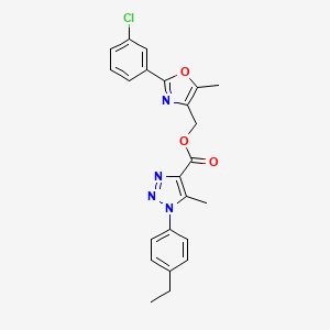 [2-(3-chlorophenyl)-5-methyl-1,3-oxazol-4-yl]methyl 1-(4-ethylphenyl)-5-methyl-1H-1,2,3-triazole-4-carboxylate