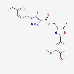 [2-(4-ethoxy-3-methoxyphenyl)-5-methyl-1,3-oxazol-4-yl]methyl 1-(4-ethylphenyl)-5-methyl-1H-1,2,3-triazole-4-carboxylate