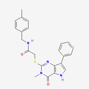 2-({3-methyl-4-oxo-7-phenyl-3H,4H,5H-pyrrolo[3,2-d]pyrimidin-2-yl}sulfanyl)-N-[(4-methylphenyl)methyl]acetamide