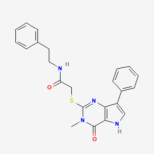 2-({3-methyl-4-oxo-7-phenyl-3H,4H,5H-pyrrolo[3,2-d]pyrimidin-2-yl}sulfanyl)-N-(2-phenylethyl)acetamide