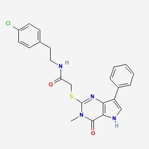 N-[2-(4-chlorophenyl)ethyl]-2-({3-methyl-4-oxo-7-phenyl-3H,4H,5H-pyrrolo[3,2-d]pyrimidin-2-yl}sulfanyl)acetamide