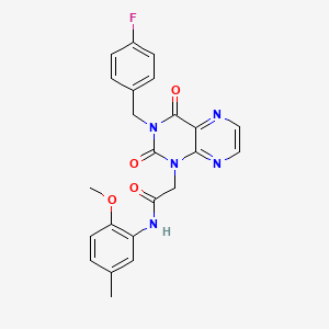 2-{3-[(4-fluorophenyl)methyl]-2,4-dioxo-1,2,3,4-tetrahydropteridin-1-yl}-N-(2-methoxy-5-methylphenyl)acetamide