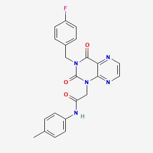 2-{3-[(4-fluorophenyl)methyl]-2,4-dioxo-1,2,3,4-tetrahydropteridin-1-yl}-N-(4-methylphenyl)acetamide