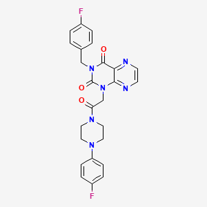 3-[(4-fluorophenyl)methyl]-1-{2-[4-(4-fluorophenyl)piperazin-1-yl]-2-oxoethyl}-1,2,3,4-tetrahydropteridine-2,4-dione