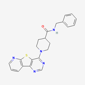 N-benzyl-1-{8-thia-3,5,10-triazatricyclo[7.4.0.0^{2,7}]trideca-1(13),2(7),3,5,9,11-hexaen-6-yl}piperidine-4-carboxamide